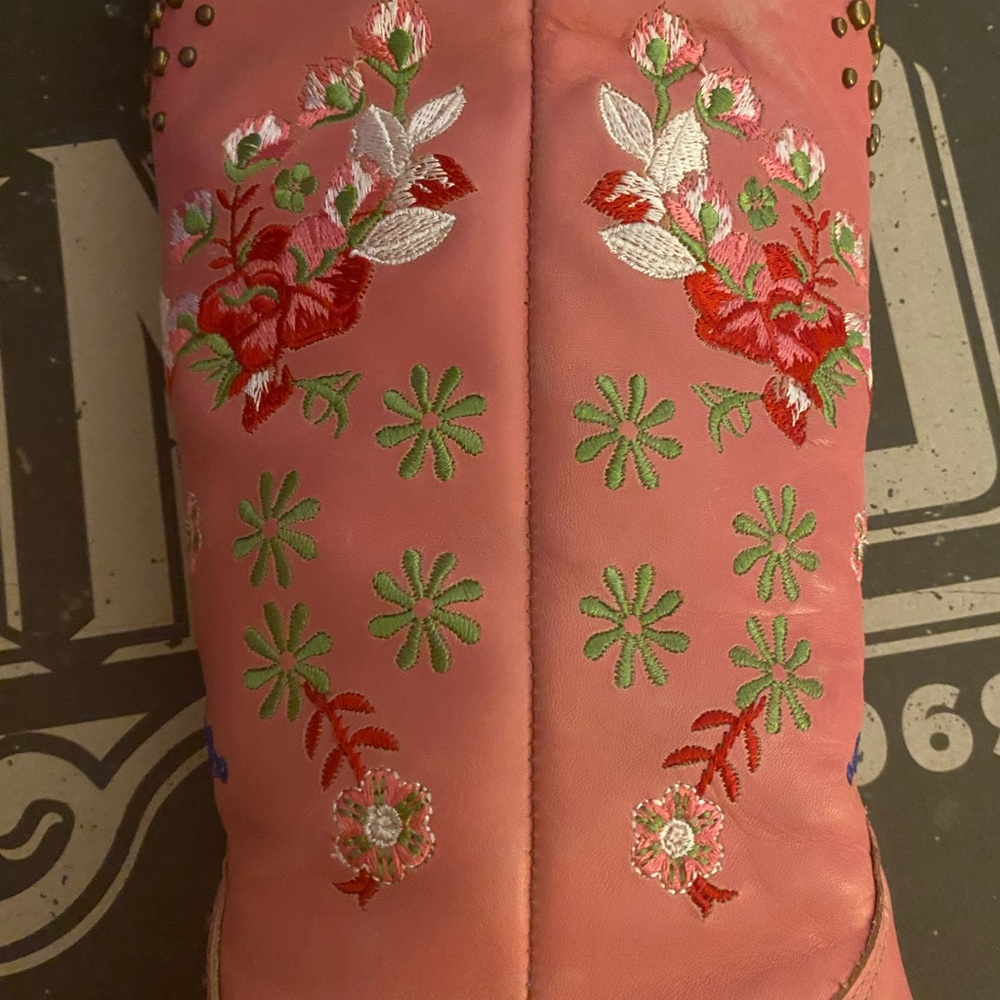 Poppy Pink Dingo cowboy boots size 8.5 - Picture 9 of 11
